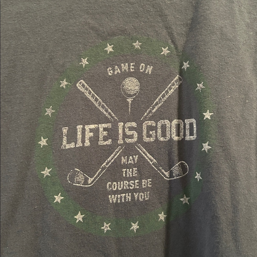 Life Is Good Golf Tee โMay the Course Be With YouโShort Sleeve Graphic T-shirt S